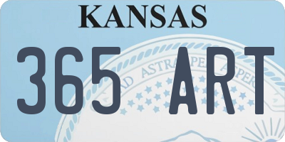 KS license plate 365ART