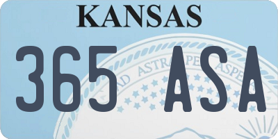 KS license plate 365ASA