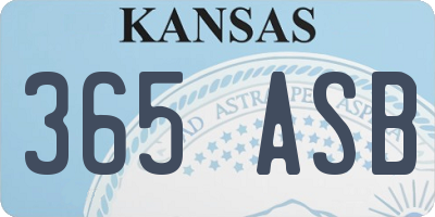 KS license plate 365ASB