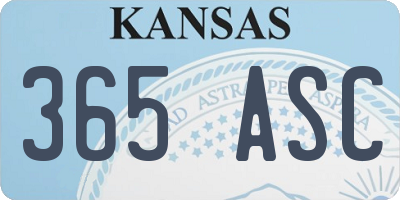 KS license plate 365ASC