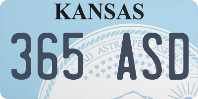 KS license plate 365ASD