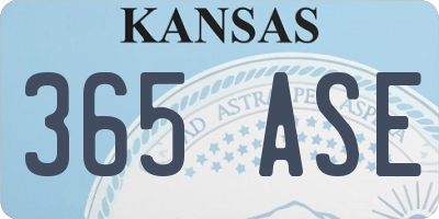 KS license plate 365ASE