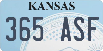 KS license plate 365ASF