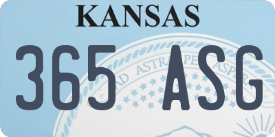 KS license plate 365ASG