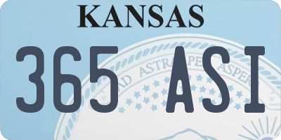 KS license plate 365ASI