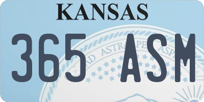 KS license plate 365ASM
