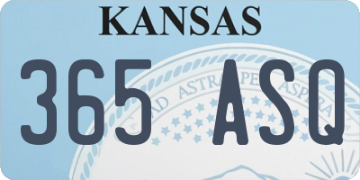 KS license plate 365ASQ