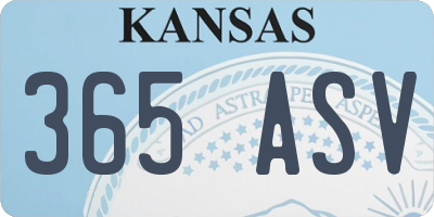 KS license plate 365ASV