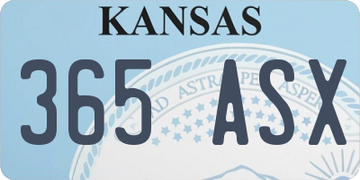 KS license plate 365ASX