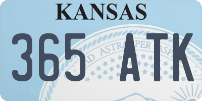 KS license plate 365ATK