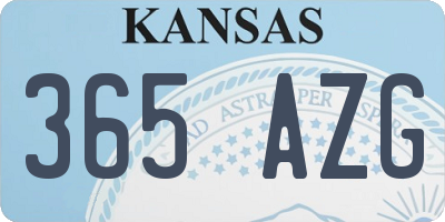 KS license plate 365AZG