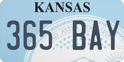 KS license plate 365BAY