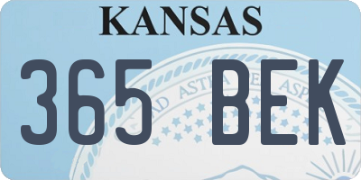 KS license plate 365BEK
