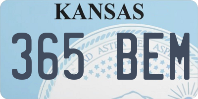 KS license plate 365BEM