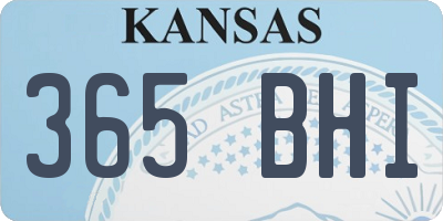 KS license plate 365BHI