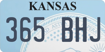 KS license plate 365BHJ