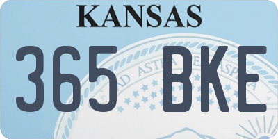 KS license plate 365BKE