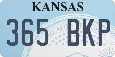 KS license plate 365BKP