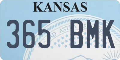 KS license plate 365BMK