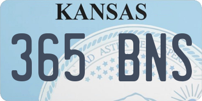 KS license plate 365BNS