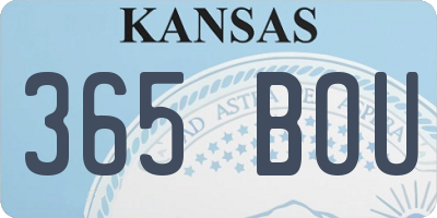 KS license plate 365BOU