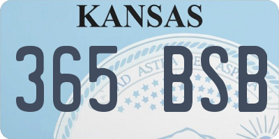KS license plate 365BSB