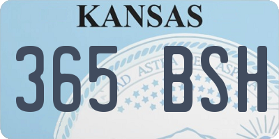 KS license plate 365BSH