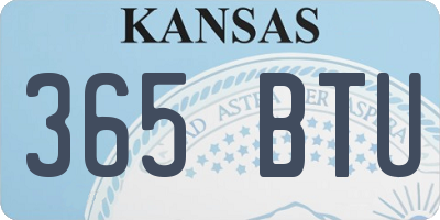 KS license plate 365BTU