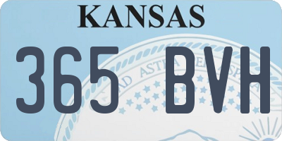KS license plate 365BVH