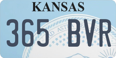 KS license plate 365BVR