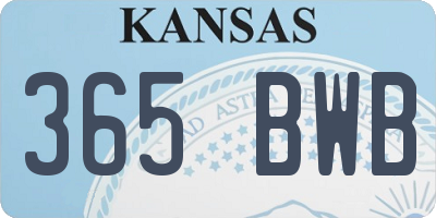 KS license plate 365BWB