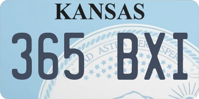 KS license plate 365BXI