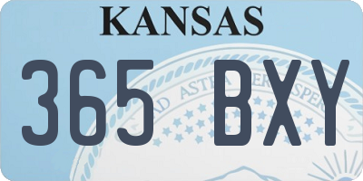 KS license plate 365BXY