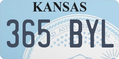 KS license plate 365BYL
