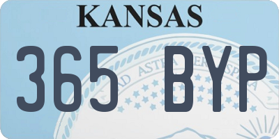 KS license plate 365BYP