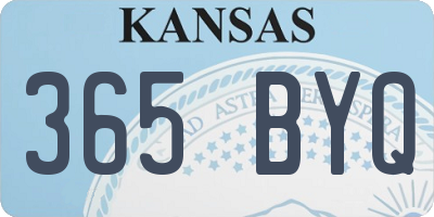 KS license plate 365BYQ