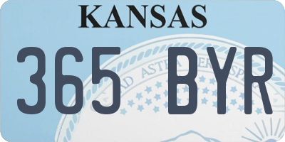 KS license plate 365BYR