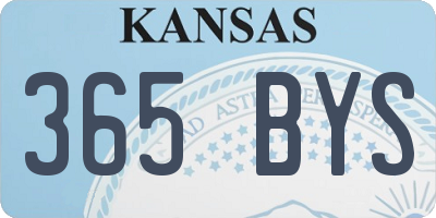 KS license plate 365BYS
