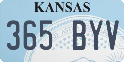 KS license plate 365BYV