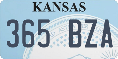 KS license plate 365BZA