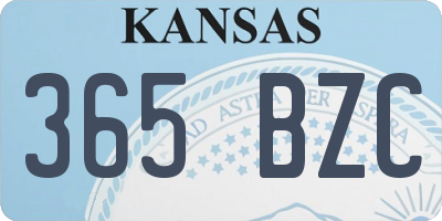 KS license plate 365BZC