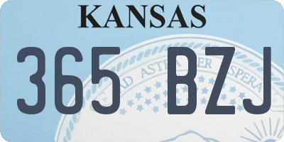 KS license plate 365BZJ