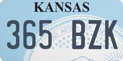 KS license plate 365BZK
