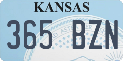 KS license plate 365BZN