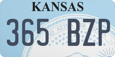 KS license plate 365BZP