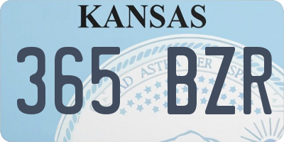 KS license plate 365BZR