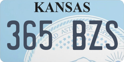 KS license plate 365BZS