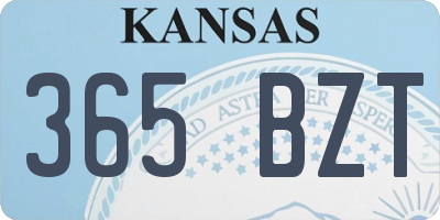 KS license plate 365BZT