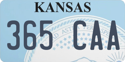 KS license plate 365CAA