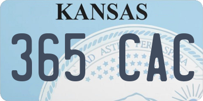 KS license plate 365CAC